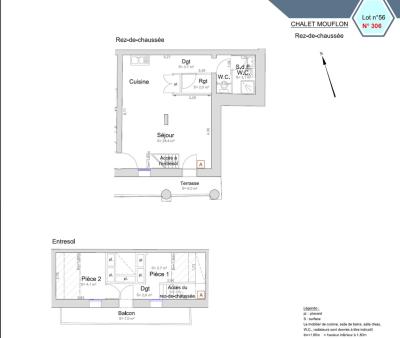 Wynajem na narty Apartament duplex 3 pokojowy 4 osób (306) - Chalet Mouflon - Val Thorens - Plan