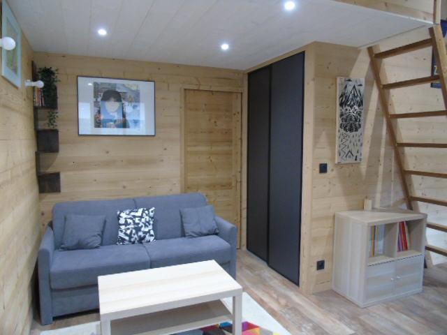 Rent in ski resort 3 room apartment cabin 6 people (40) - Résidence la Chaviere - Valfréjus - Living room