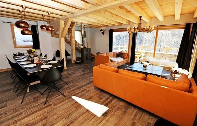 Rent in ski resort Chalet les Clots - Valloire - Living room