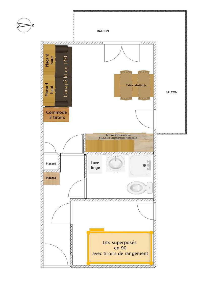 Soggiorno sugli sci Appartamento 2 stanze per 4 persone (60) - Résidence Bételgeuse - Valloire - Mappa