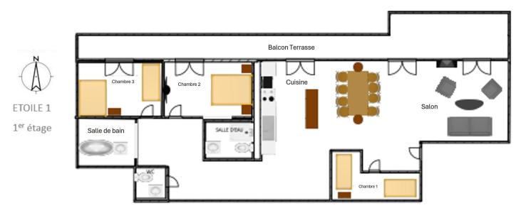 Skiverleih 4-Zimmer-Appartment für 9 Personen (1) - Résidence les Etoiles des Neiges - Valloire