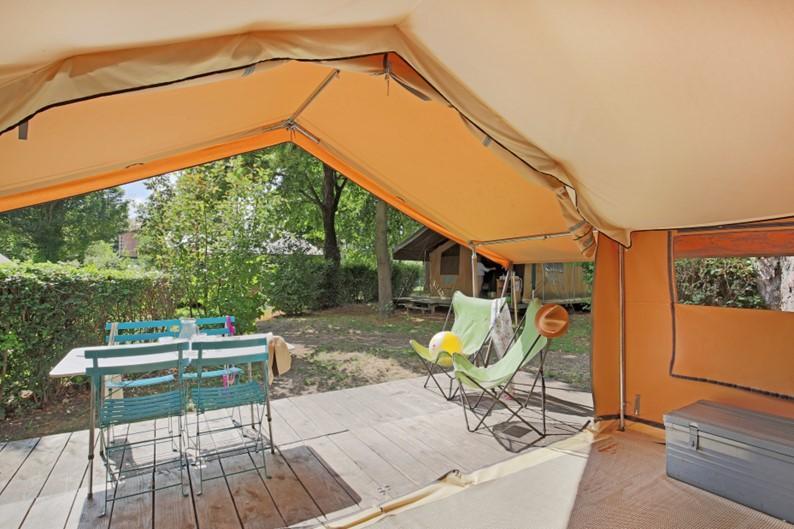 Ski verhuur 3-kamertent voor 5 personen (Classic 4) - Camping Vallouise - Vallouise - Terras