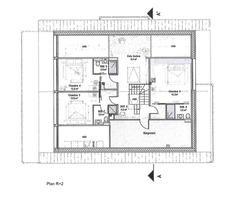 Skiverleih Triplex-Chalet 10 zimmer 24 Personnen (G480) - Chalet l'Abondance - Valmorel - Plan