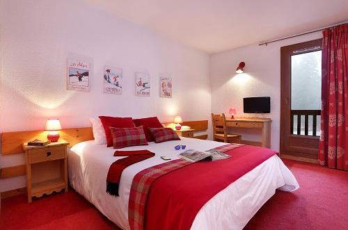 Skiverleih Komfort Zimmer (1 oder 2 Personen) - Hôtel du Bourg - Valmorel - Doppelbett