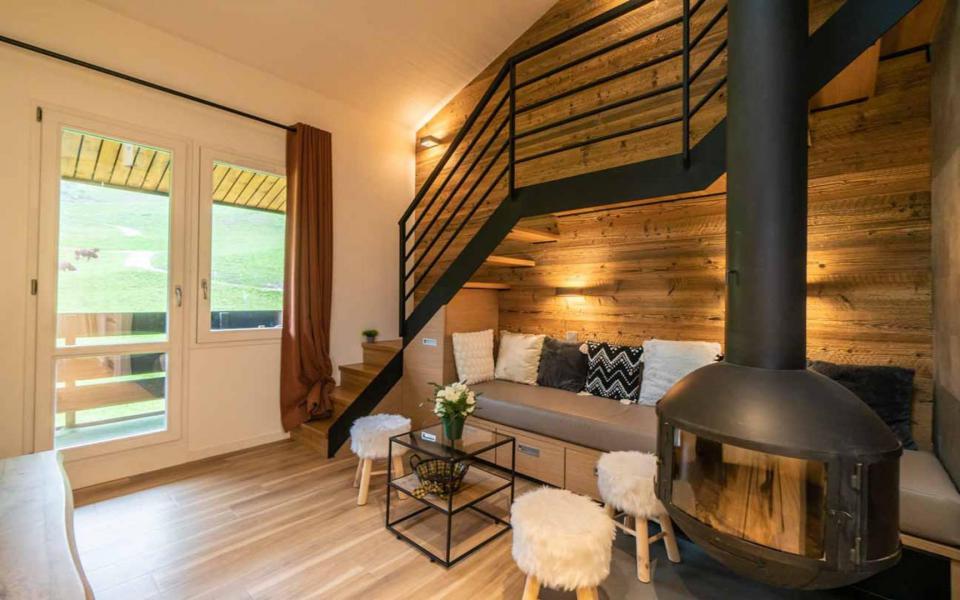 Skiverleih 3 Zimmer Maisonettewohnung für 7 Personen (G092) - La Résidence les Lauzes - Valmorel - Wohnzimmer