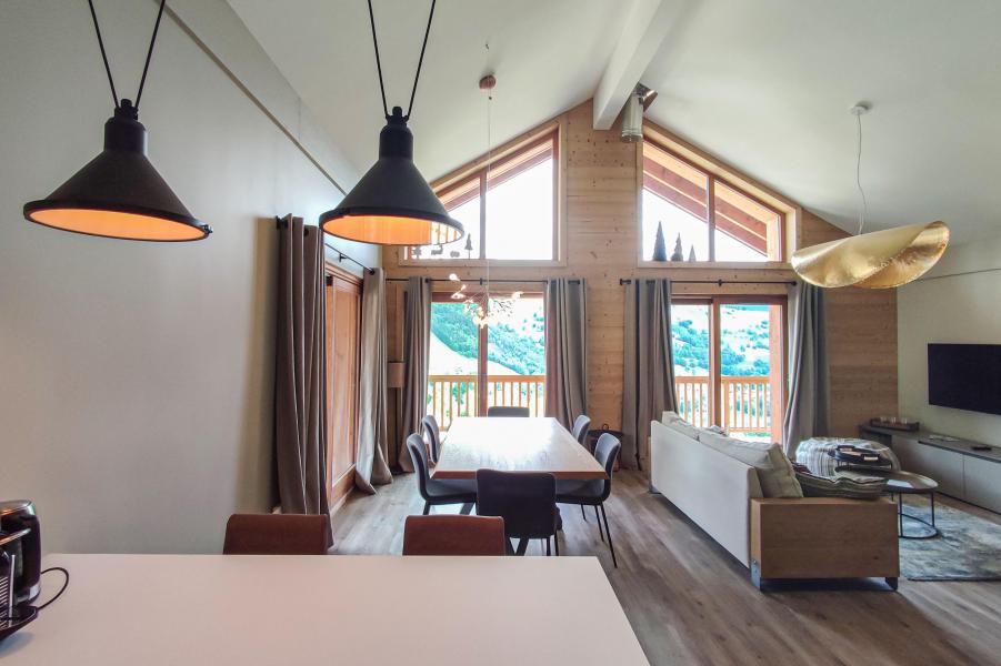 Rent in ski resort 4 room duplex chalet 6 people (Laurentide) - Les Chalets Lumi - Valmorel - Living room