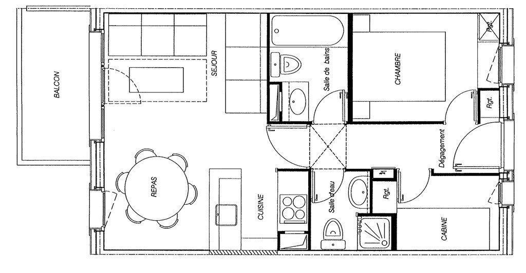 Rent in ski resort 3 room apartment 6 people (GLK350) - Résidence Athamante - Valmorel - Plan