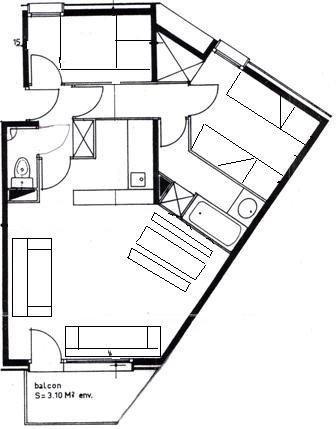 Wynajem na narty Apartament 3 pokojowy 8 osób (G138) - Résidence Cheval Blanc - Valmorel