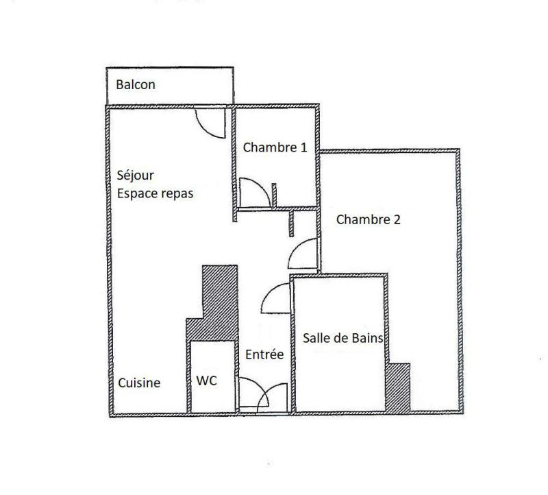 Location au ski Appartement 3 pièces 4 personnes (G446) - Résidence Cheval Noir  - Valmorel - Plan