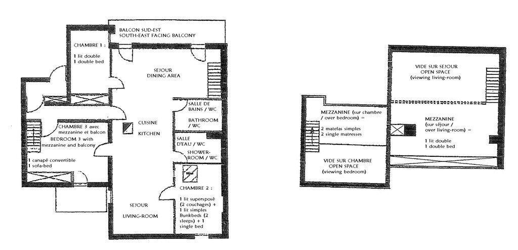 Location au ski Appartement duplex 4 pièces 11 personnes (G304) - Résidence du Bourg-Morel - Valmorel - Plan