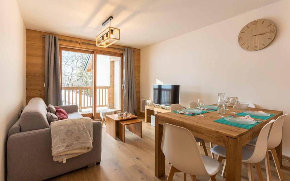 Ski verhuur Appartement 3 kamers 6 personen (G463) - Résidence Lumi - Valmorel - Woonkamer