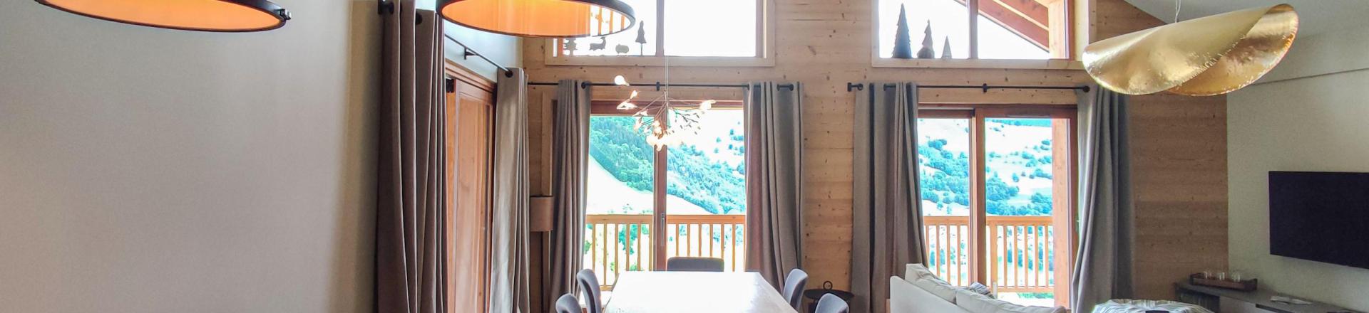 Rent in ski resort 4 room duplex chalet 6 people (Laurentide) - Les Chalets Lumi - Valmorel - Living room