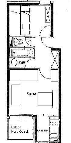 Ski verhuur Appartement 2 kabine kamers 3-5 personen (G487) - La Résidence le Cristallin - Valmorel - Kaart