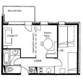Skiverleih 2-Zimmer-Appartment für 5 Personen (G099) - La Résidence le Prariond - Valmorel - Plan