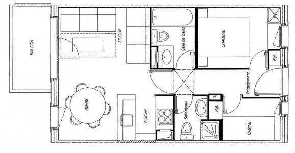 Wynajem na narty Apartament 3 pokojowy 6 osób (GLK350) - Résidence Athamante - Valmorel - Plan
