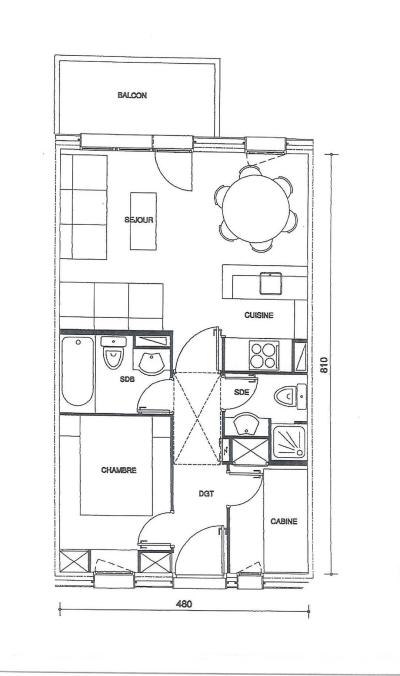 Skiverleih 3-Zimmer-Appartment für 6 Personen (G457) - Résidence Athamante - Valmorel - Plan