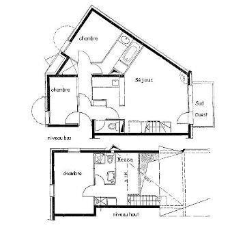 Rent in ski resort 5 room duplex apartment 8 people (G091) - Résidence Cheval Blanc - Valmorel