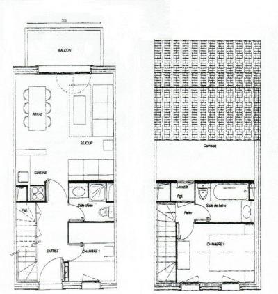 Wynajem na narty Apartament duplex 3 pokojowy 6 osób (GL385) - Résidence la Valériane - Valmorel