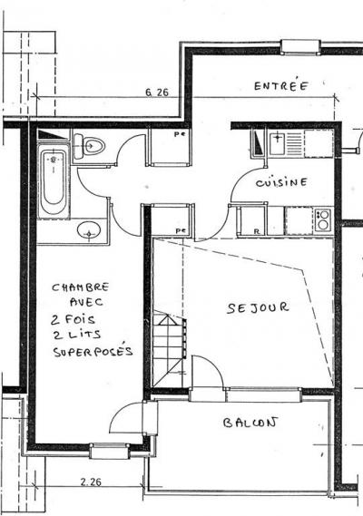 Wynajem na narty Apartament duplex 4 pokojowy 8 osób (G266) - Résidence les Marches - Valmorel - Plan