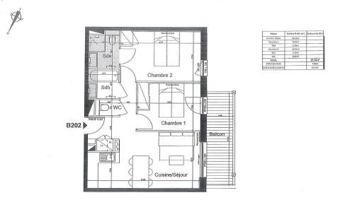 Rent in ski resort 3 room apartment 6 people (G463) - Résidence Lumi - Valmorel - Plan