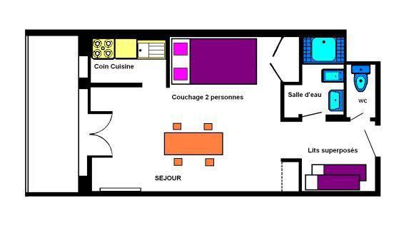 Аренда на лыжном курорте Квартира студия со спальней для 4 чел. (013) - Résidence Centre Vars - Vars