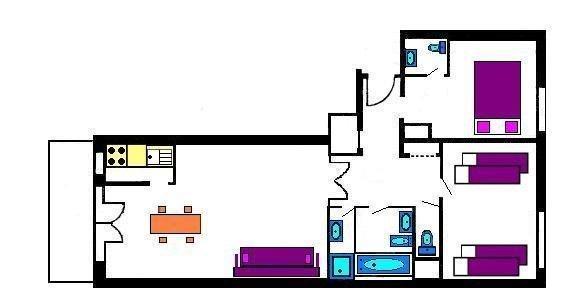 Skiverleih 3-Zimmer-Appartment für 8 Personen (015) - Résidence Centre Vars - Vars
