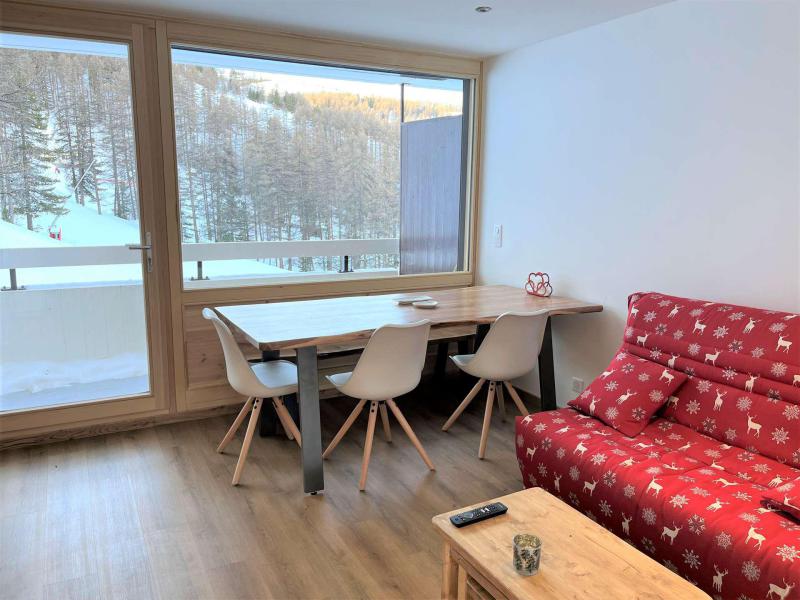 Skiverleih 2-Zimmer-Holzhütte für 6 Personen (306) - Résidence le Forest - Vars - Wohnzimmer