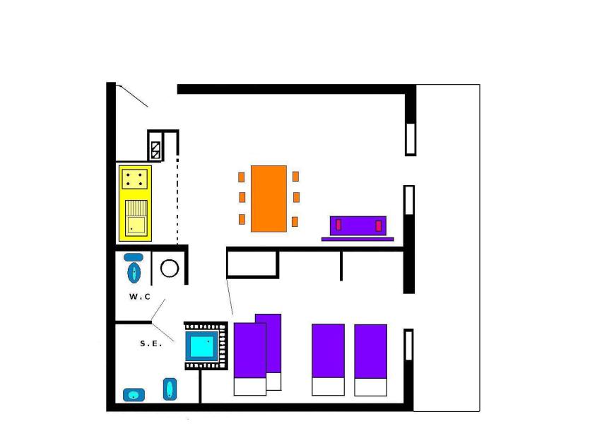 Ski verhuur Appartement 2 kamers 6 personen (009) - Résidence les Edelweiss - Vars