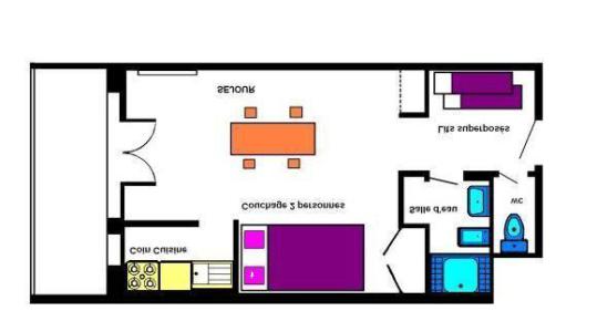 Аренда на лыжном курорте Квартира студия со спальней для 4 чел. (0086) - Résidence Centre Vars - Vars