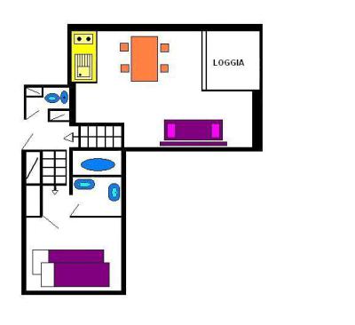 Wynajem na narty Apartament duplex 2 pokojowy 5 osób (0018) - Résidence le Hameau - Vars
