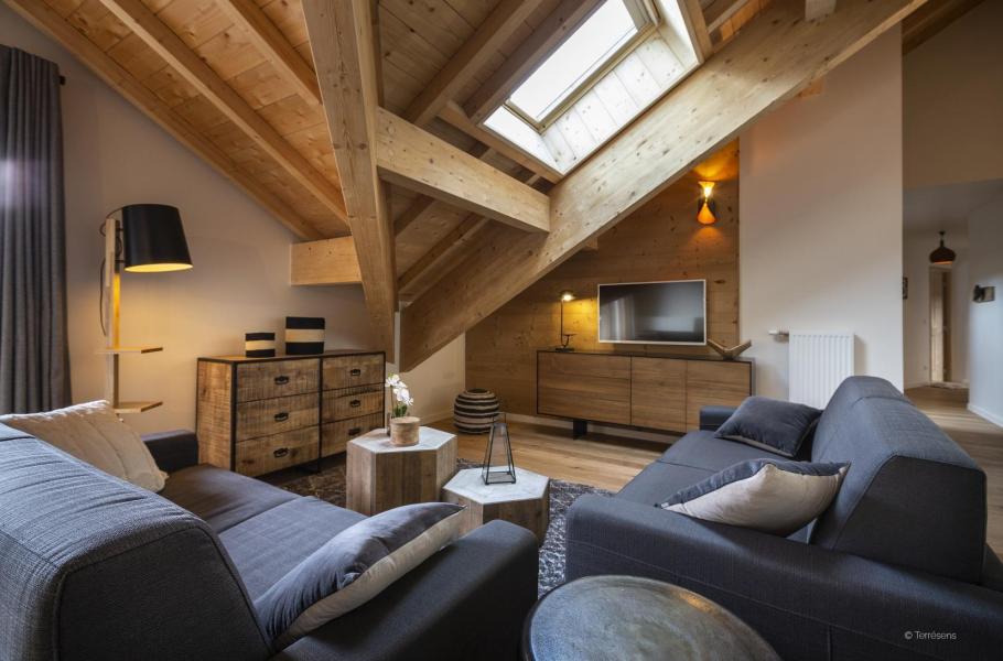 Ski verhuur Appartement duplex 3 kabine kamers 8 personen (Premium) - Résidence Terresens Le Saphir - Vaujany - Woonkamer