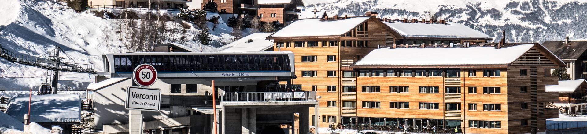 Location au ski Résidence Swisspeak Resorts Vercorin - Vercorin - Extérieur hiver